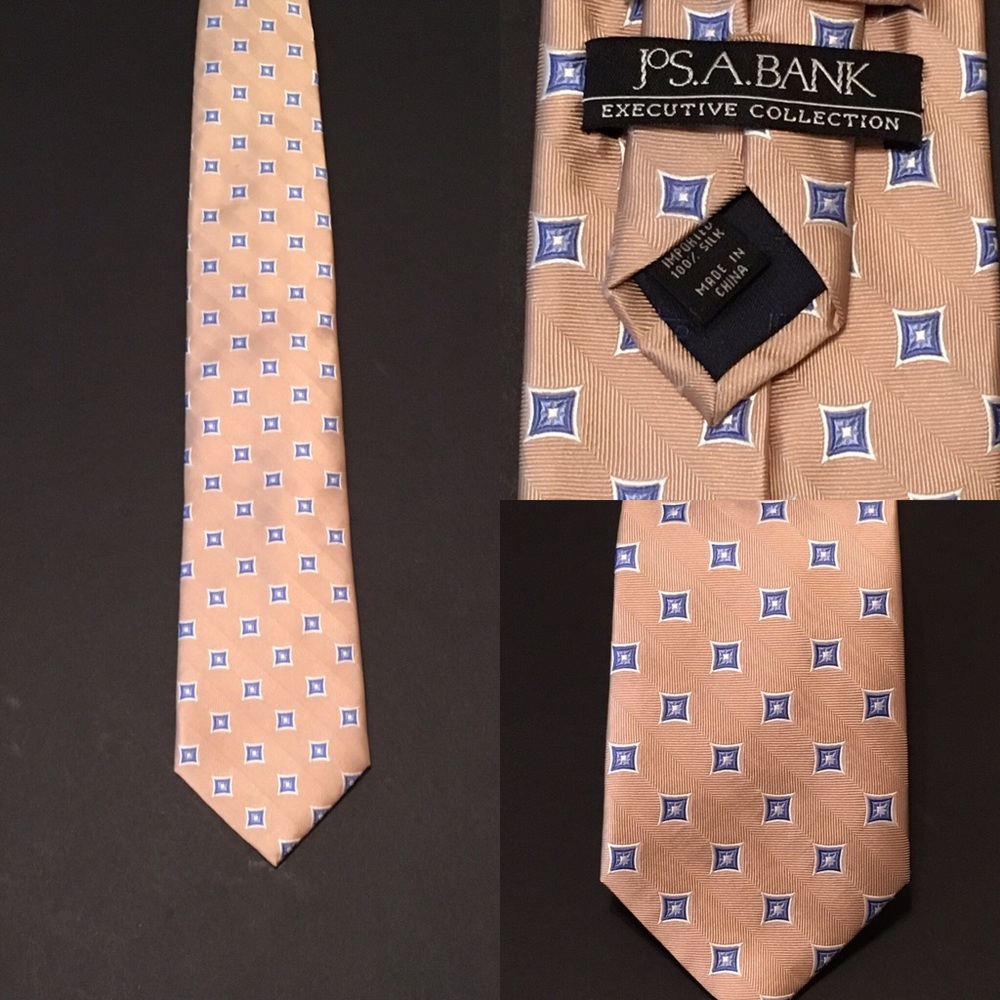 Gold & blue patterned tie
